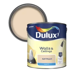 Dulux Walls & Ceilings Soft Peach Matt Emulsion Paint, 2.5L