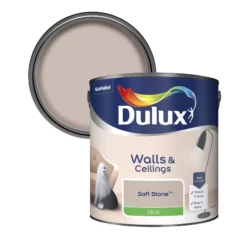 Dulux Walls & Ceilings Soft Stone Silk Emulsion Paint, 2.5L