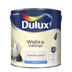 Dulux -Dulux dulux walls ceilings summer linen matt emulsion paint 2 5l5010212618110 08c bq