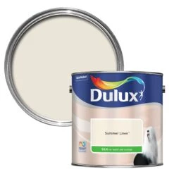 Dulux Walls & Ceilings Summer Linen Silk Emulsion Paint, 2.5L -Dulux dulux walls ceilings summer linen silk emulsion paint 2 5l5010212618295 07c BQ