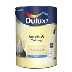 Dulux -Dulux dulux walls ceilings vanilla sundae matt emulsion paint 5l5010212647806 08c bq