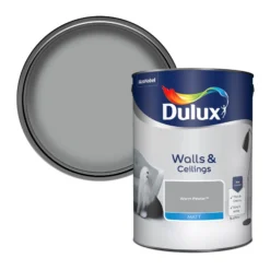 Dulux Walls & Ceilings Warm Pewter Matt Emulsion Paint, 5L