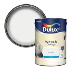 Dulux Walls & Ceilings White Cotton Matt Emulsion Paint, 5L