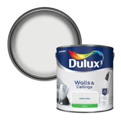 Dulux Walls & Ceilings White Mist Silk Emulsion Paint, 2.5L
