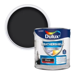 Dulux Weathershield Black Gloss Exterior Metal & Wood Paint, 2.5L