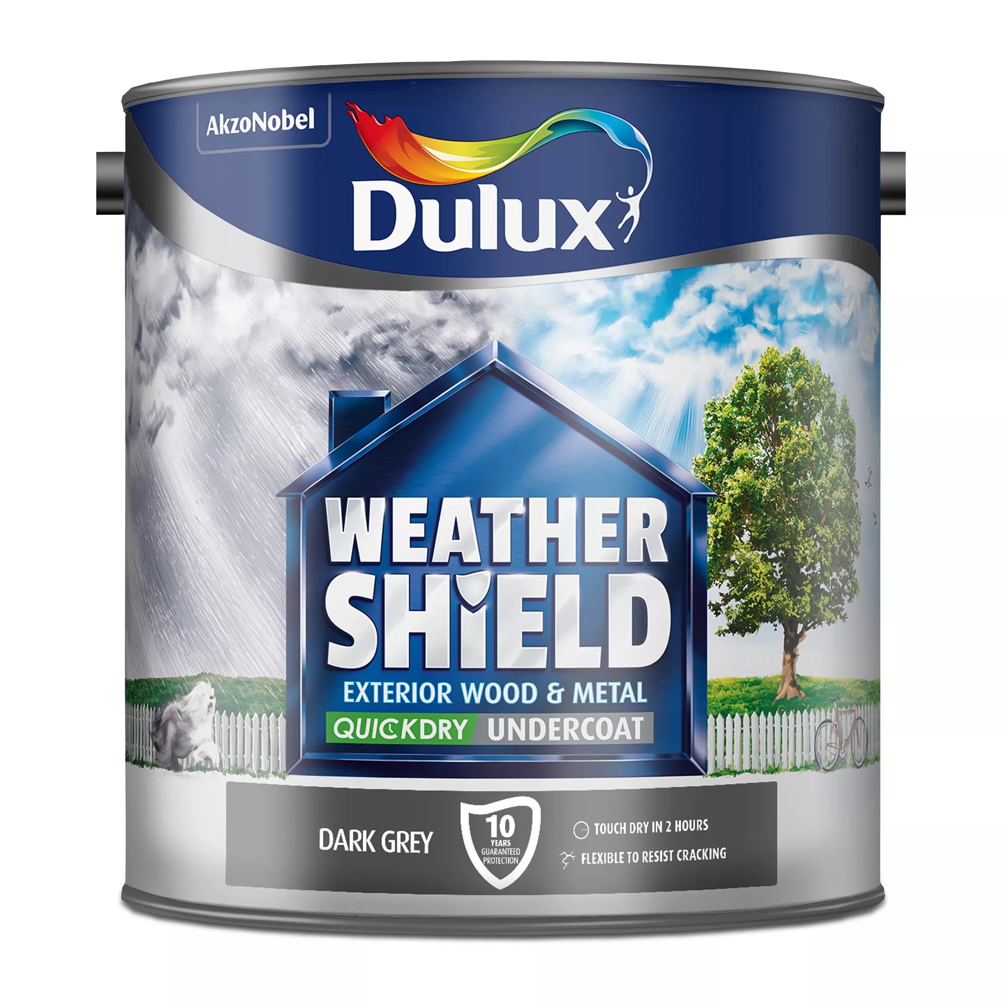 Dulux Weathershield Grey Metal & Wood Undercoat, 2.5L 2 Dulux Weathershield Grey Metal & Wood Undercoat, 2.5L - Image 2