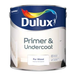 Dulux Wood White Wood Primer & Undercoat, 2.5L -Dulux dulux wood white wood primer undercoat 2 5l5010212444467 08c bq