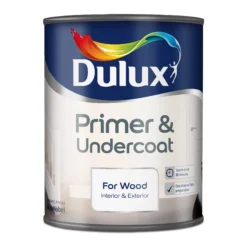 Dulux Wood White Wood Primer & Undercoat, 750ml -Dulux dulux wood white wood primer undercoat 750ml5010212444474 08c bq